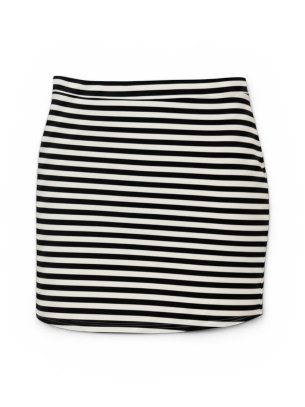 H&M Black and White Striped Mini Skirt Stretch material Size L
